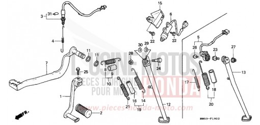 PEDAL/STAND (XL600VM/VN/VP/VR) XL600VN de 1992